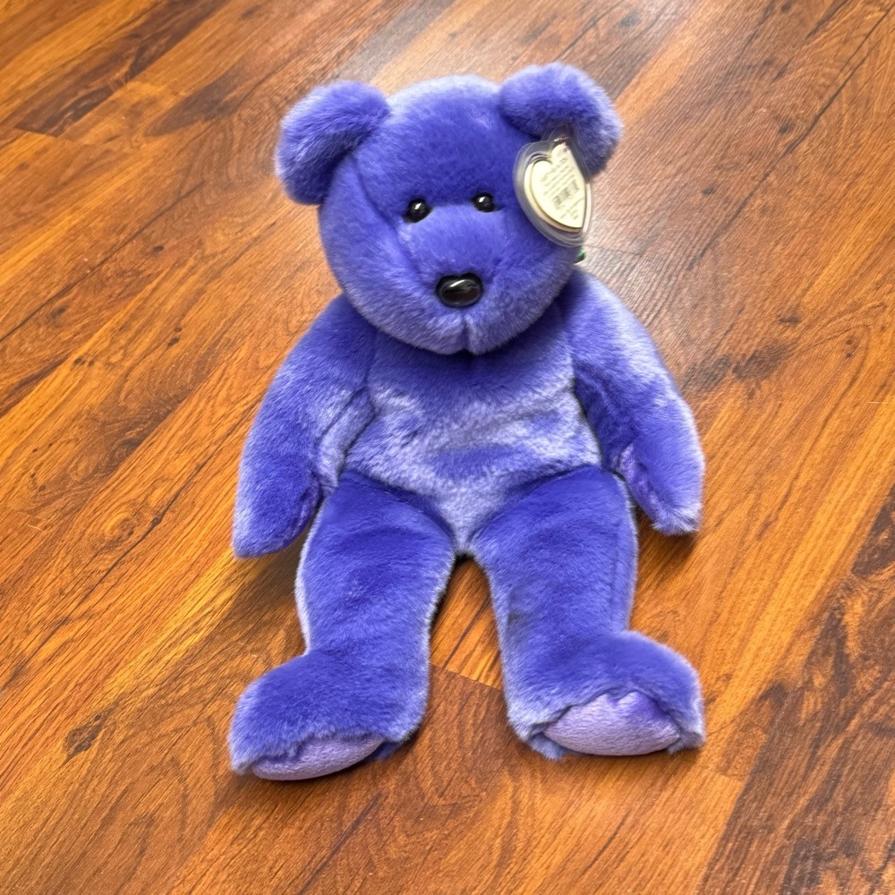 Ty Vintage Plush Purple Beanie Baby Bear Plush | Collectible Stuffed Animal